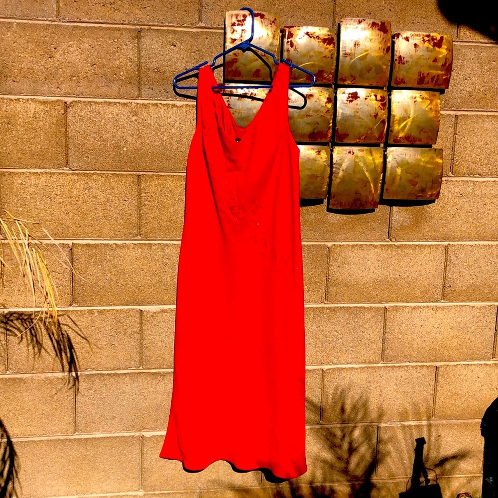 Red evening dress from SL Fashions